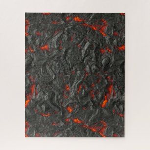 Molten lava volcano black and red jigsaw puzzle
