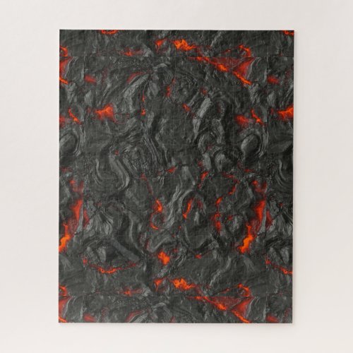 Molten lava volcano black and red jigsaw puzzle