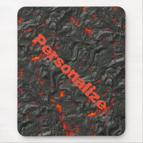 Molten lava volcano black and red mouse pad