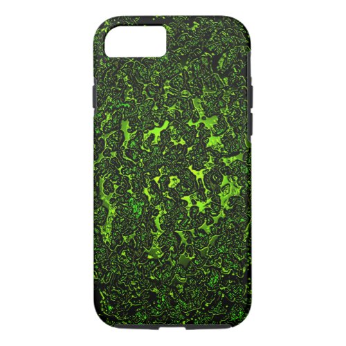 Molten metal abstract green iPhone 87 case