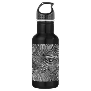 Molten print aluminium black water bottle