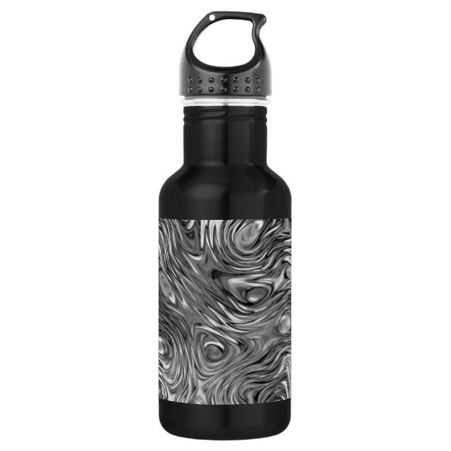 Molten print aluminium black water bottle (Front)