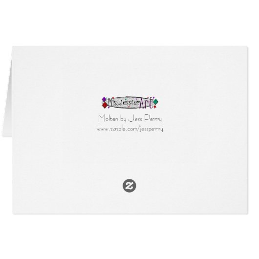 Molten print greetings card (Back Horizontal)
