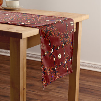 Molten Red Native Line Art Table Runner