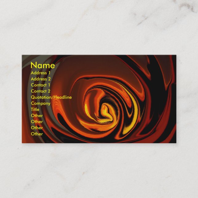 Molten Sunset business card (Front)