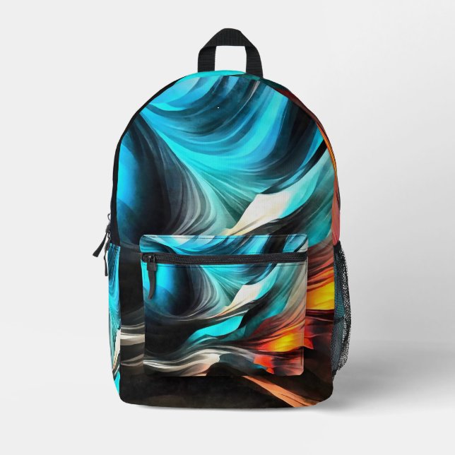 Molten Warmth Vivid Abstract Landscape 2 Printed Backpack (Front)