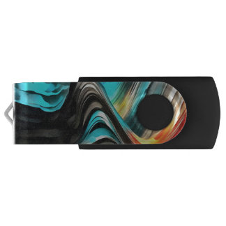 Molten Warmth Vivid Abstract Landscape Flash Drive
