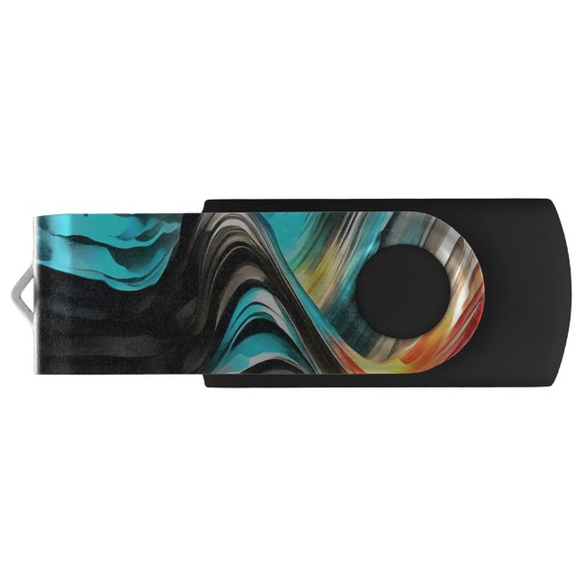 Molten Warmth Vivid Abstract Landscape Flash Drive (Back)