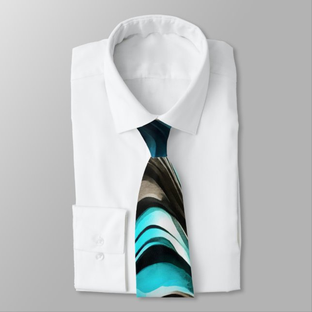 Molten Warmth Vivid Abstract Landscape Neck Tie (Tied)