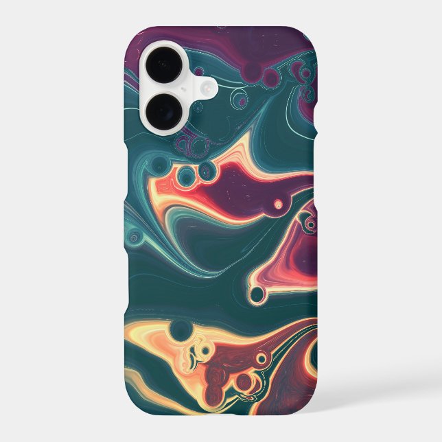 Molten Waves in Midnight Motion iPhone Case (Back)