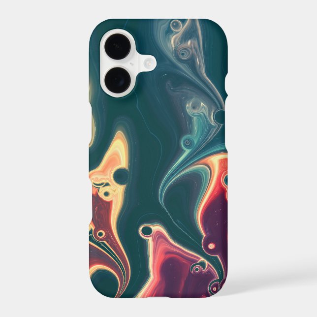 Molten Waves in Midnight Motion iPhone Case (Back)