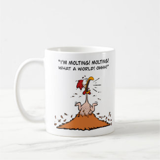 Molting chicken panic coffee mug