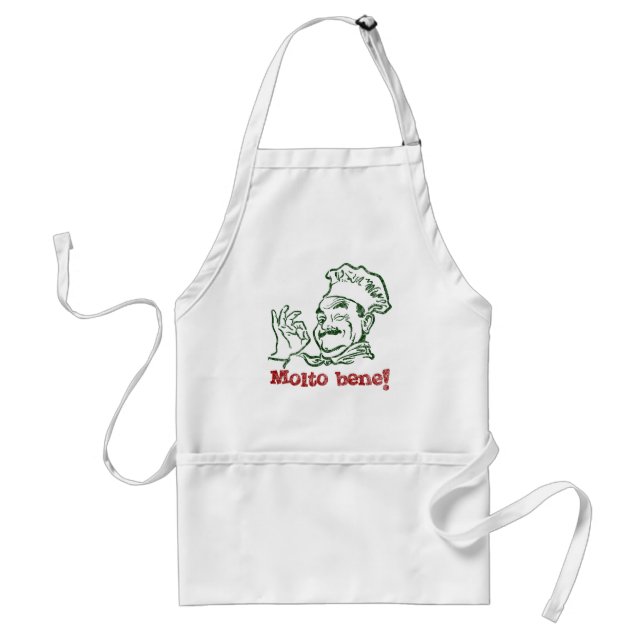 "Molto bene!" Vintage Adult Apron (Front)