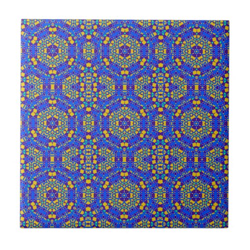 Molto  Dark Blue Yellow Multi Ceramic Tile