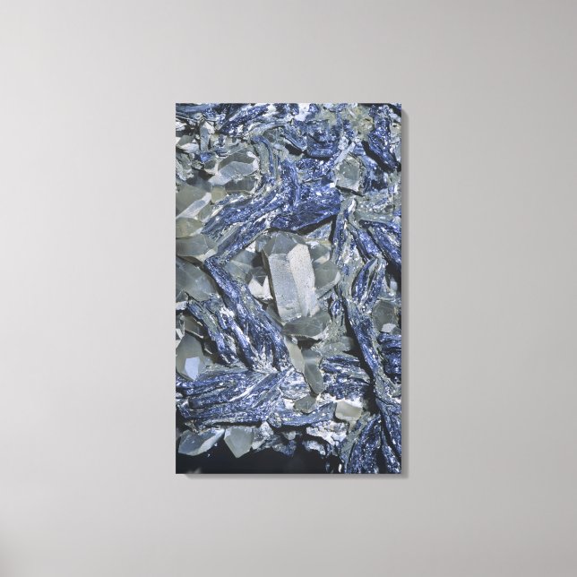 Molybdenite crystals with Quartz Canvas Print (Front)