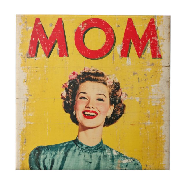 MOM (1) 1960s-Inspired Graphics Ceramic Tile (Front)