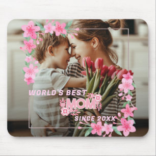 Mom 1 photo modern elegant pink girly mothers day mouse pad