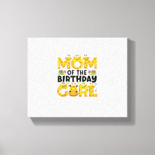Mom 1st Birthday Girl Giraffe Theme Party Zoo Safa Canvas Print