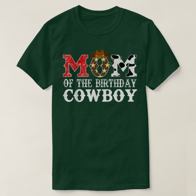 Mom 1st First Birthday Cowboy Western Rodeo Party  T-Shirt (Design Front)