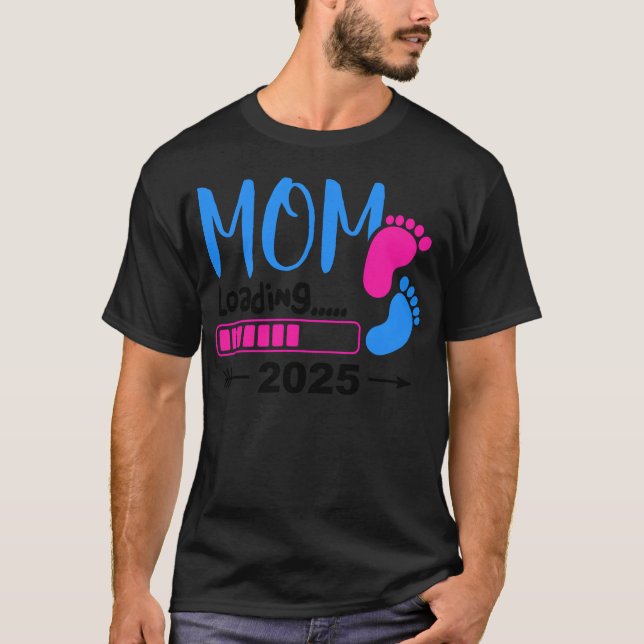 Mom 2025 Loading Ill Be A Mother In 2025 retro T-Shirt (Front)