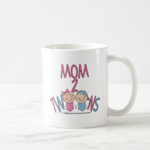 Mom 2 Twins Boy and Girl Coffee Mug