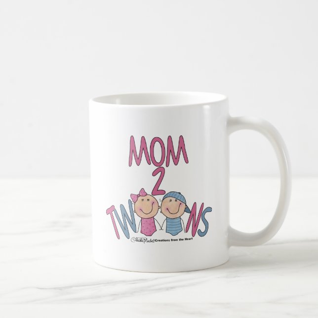 Mom 2 Twins Boy and Girl Coffee Mug (Right)