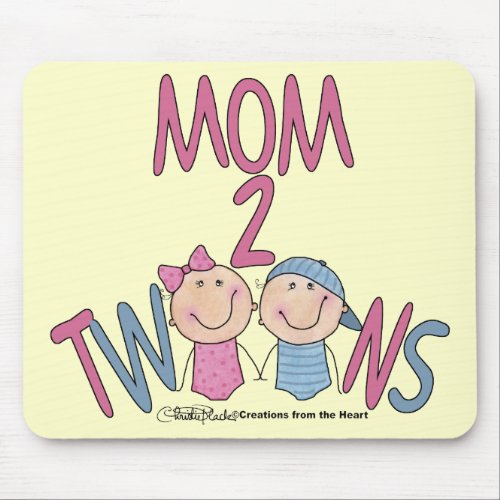 Mom 2 Twins Boy and Girl Mouse Pad