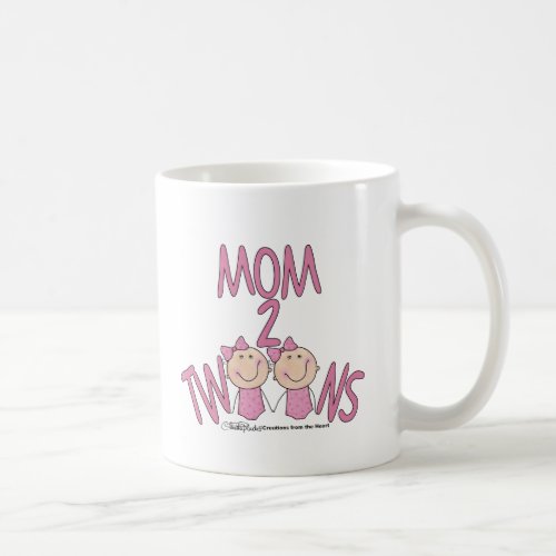 Mom 2 Twins Girls Coffee Mug