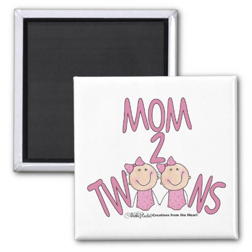 Mom 2 Twins Girls Magnet