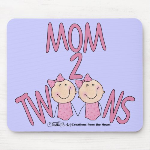 Mom 2 Twins Girls Mouse Pad