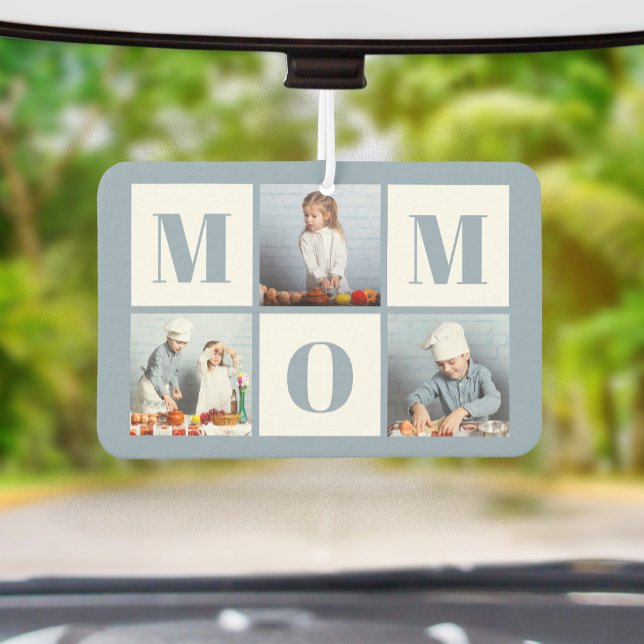 Mom 3 Photo Collage Dusty Blue Air Freshener (Creator Uploaded)