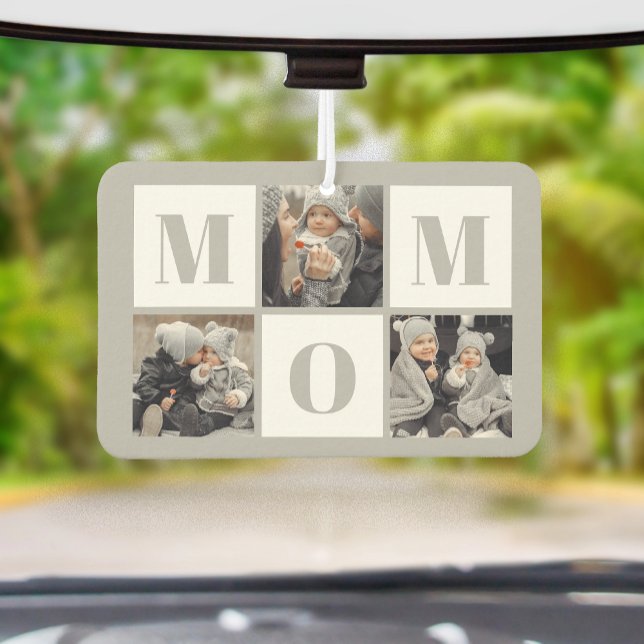 Mom 3 Photo Collage Gray Air Freshener (Creator Uploaded)