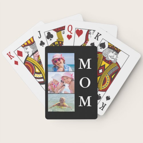 Mom 3 Photo Collage  Poker Cards