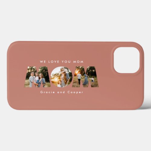 Mom 3 photo modern mothers day birthday gift iPhone 13 case