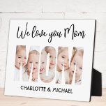 Mom 3 Photos Cutout Letters Plaque<br><div class="desc">Your Mom will be delighted with this charming keepsake photo plaque featuring the word MOM as photo cutouts. 
It is easily customizable with your photos and names. Makes a wonderful gift for Mother's Day or her birthday.</div>