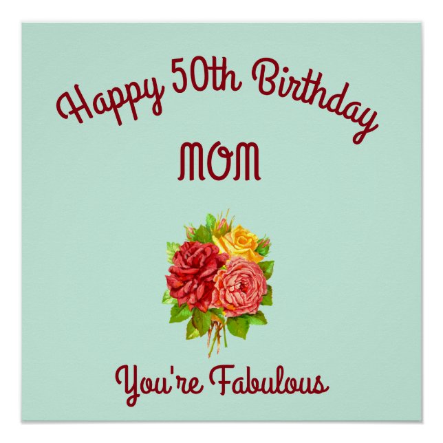 Mom 50th Birthday Poster (Front)