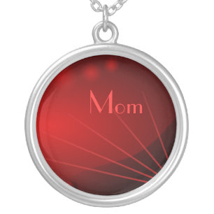 Mom, Abstract Industrial Red Necklace
