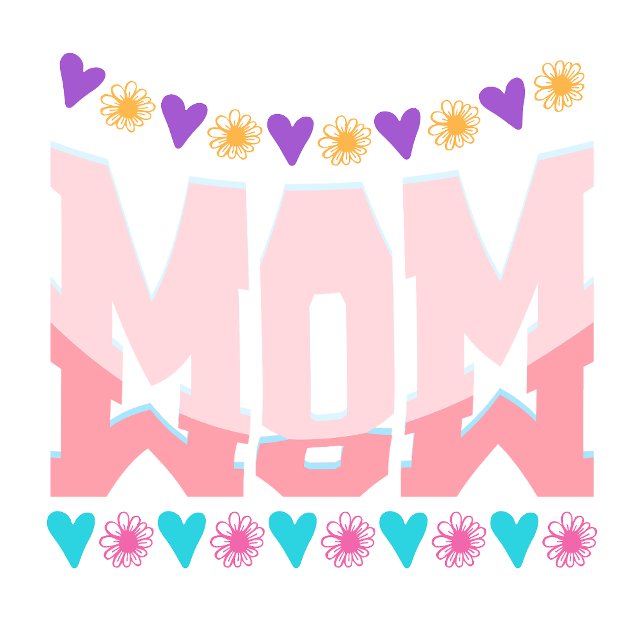 Mom Aesthetic Design Hearts And Flowers T-Shirt (Creator Uploaded)