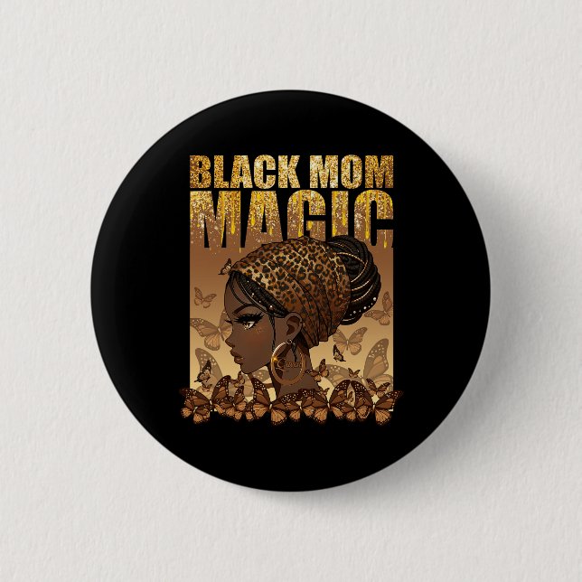 Mom African American Afro Women Mama Mothers Day 2 Button (Front)