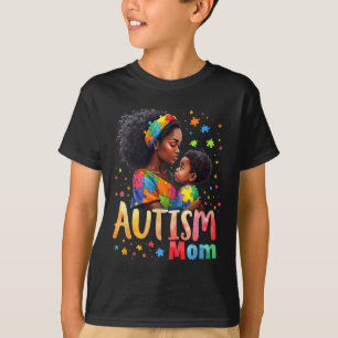 Mom Afro Autism Awareness Mama Black Autism T-Shirt