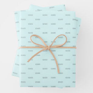 Mom Alphabet Tracing Mother's Day Gift Light Blue Wrapping Paper Sheets