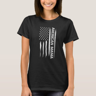Mom American Mama - American Flag Sayings Premium T-Shirt
