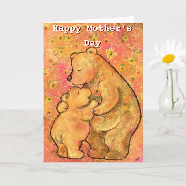Mom and Baby Bear Mother's Day Card (Small Plant)