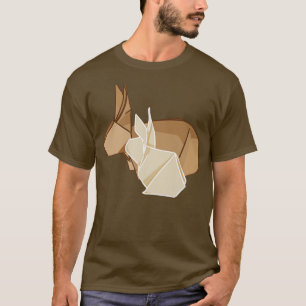 Mom and Baby Bunny Origami Paper Japanese Style Bu T-Shirt
