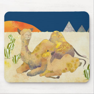 Mom and Baby Camels in Egypt Mouse Pad