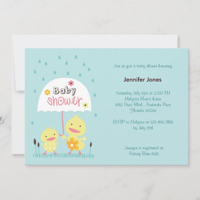 Mom and Baby Chick Invitation (Front)