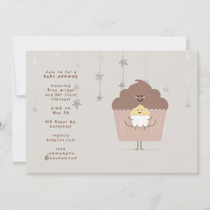 Mom and Baby Cupcake Baby Shower Invitation
