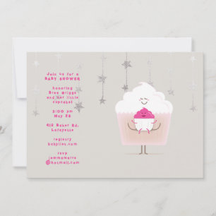 Mom and Baby Cupcake Baby Shower Invitation