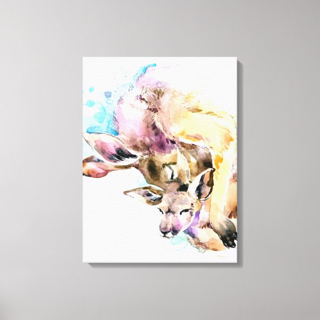 Mom and Baby Deer, Deer Family Gift,Funny Dauhgter Canvas Print (Front)