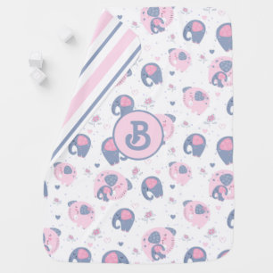 Mom and Baby Elephant Baby Blanket